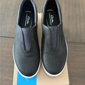 Clarks Women’s Black Slip-On Loafers